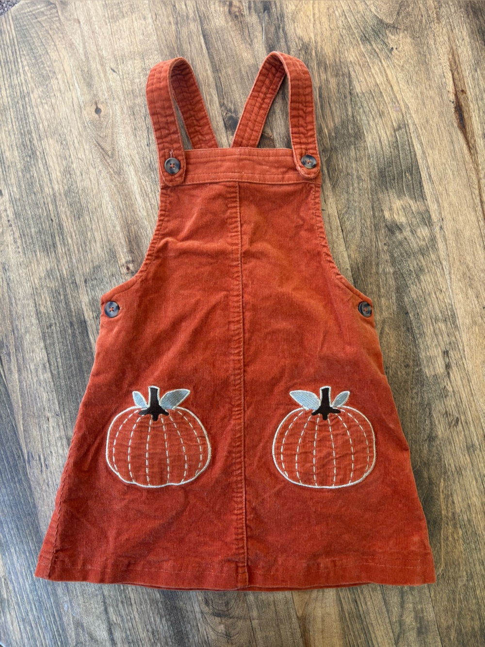 Toddler Micro Corduroy Pumpkin Jumper Dress